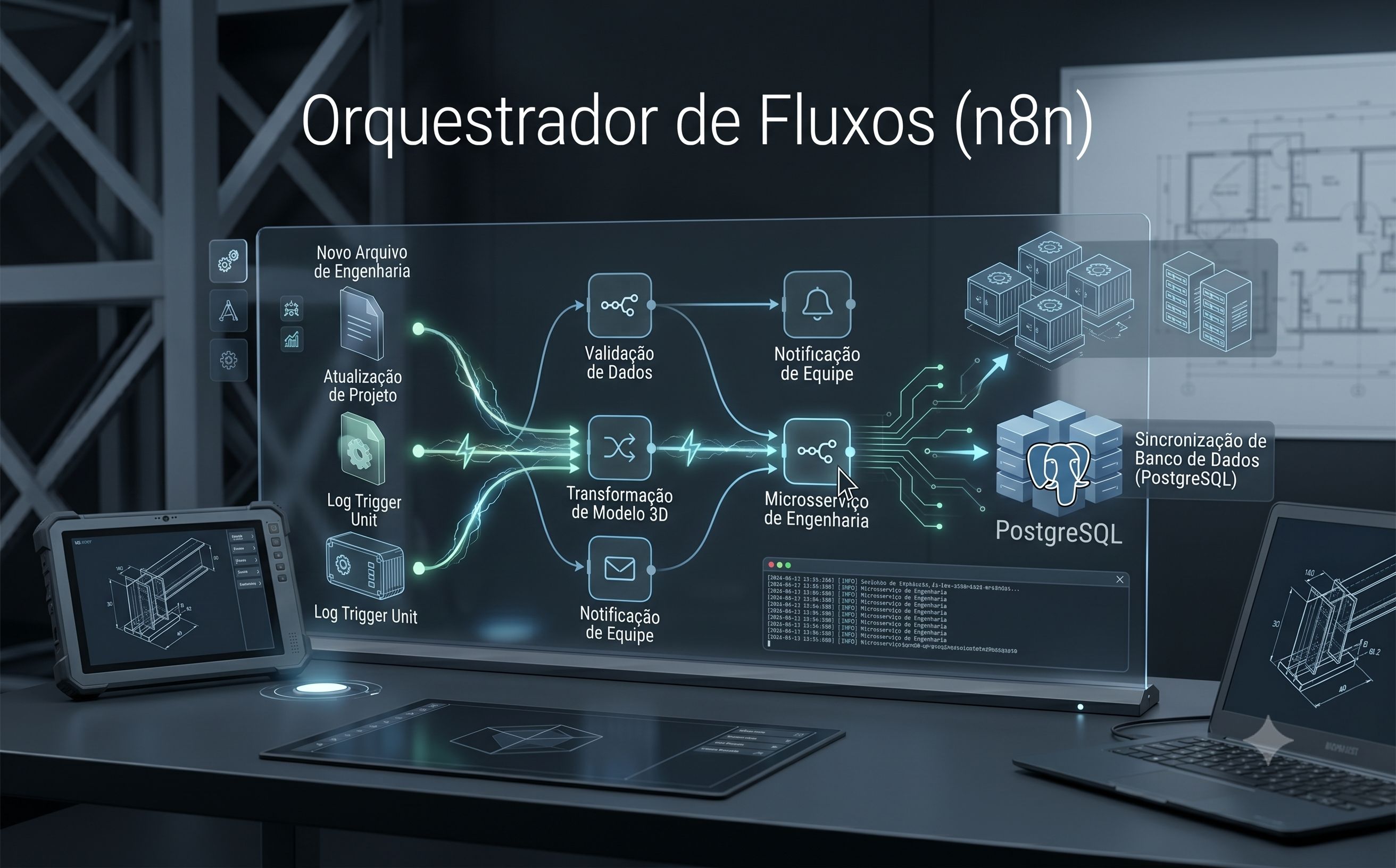 Fluxo de automações integradas na ferramenta N8N